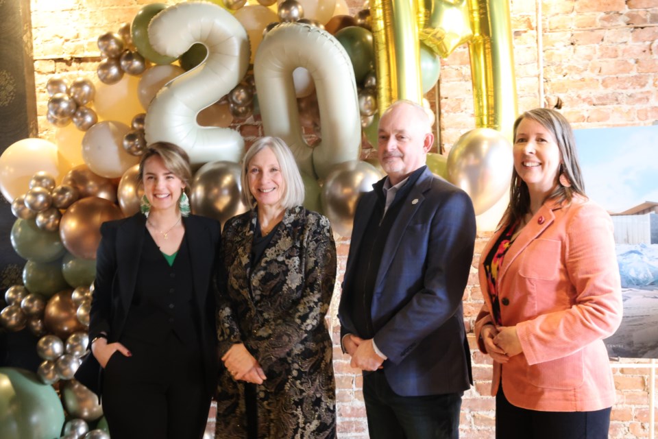 From left to right: Ashley Larose, Science North CEO; Thunder Bay-Superior North MP Patty Hajdu; Jim Lundrigan, Science North board chair;  Emily Kerton, Science North northwest expansion and Indigenous initiatives project lead.