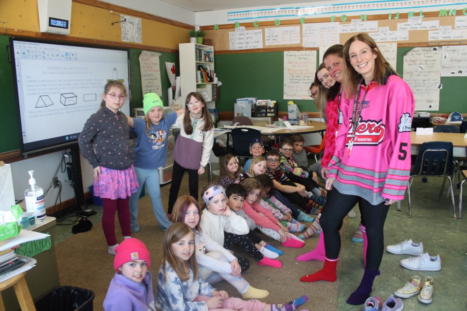 Grade 5/6 class at C.D. Howe celebrating World Down Syndrome Day