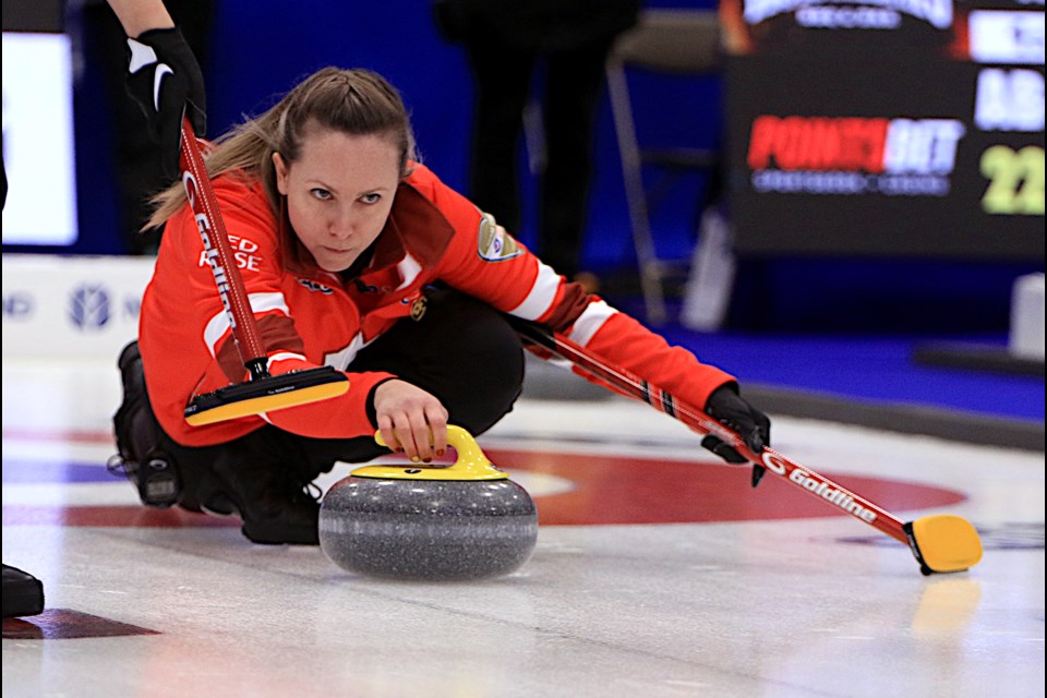 Team Canada's Rachel Homan finished atop Pool A at the 2025 Scotties Tournament of Hearts in Thunder Bay. (Leith Dunick, tbnewswatch.com)