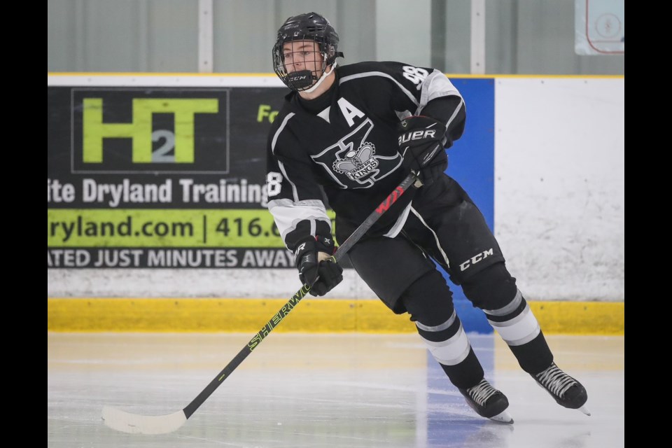 Greater Toronto Hockey League (GTHL) game action featuring forward Mitch Vanderwey and the Thunder Bay Kings against the Don Mills Flyers on Saturday, December 16, 2023