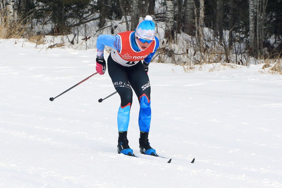 Alison Mackie raced her way on Thursday, Jan. 2, 2025 to a spot on Canada's U23 team that will compete at the U20/U23 Nordic World Championships next month in Italy. (Leith Dunick, tbnewswatch.com)