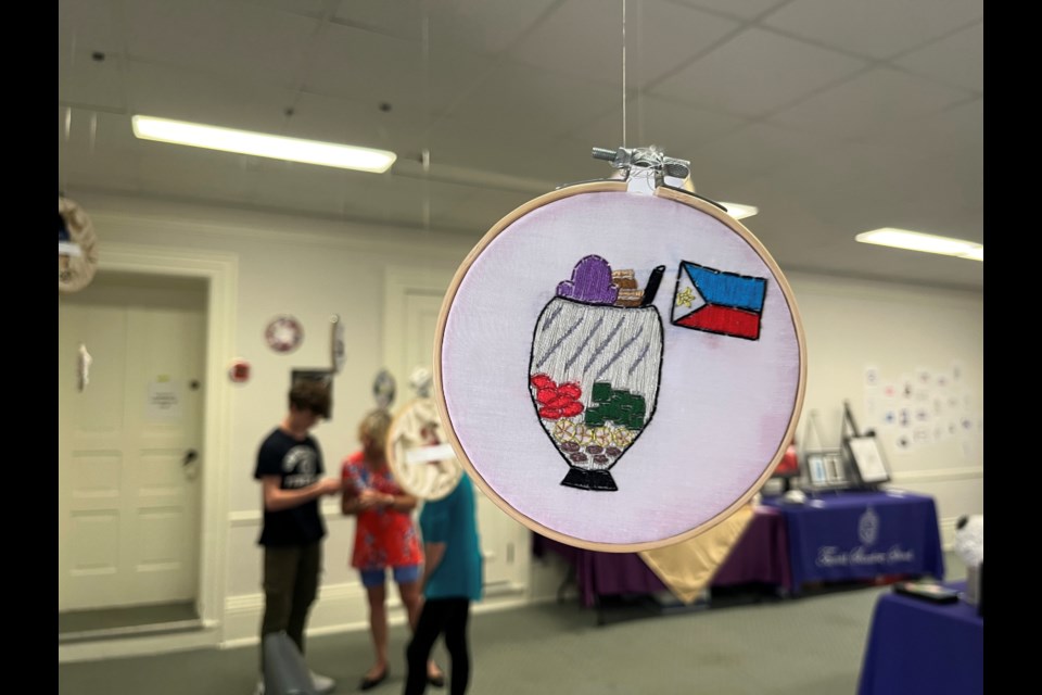 On Thursday, Thorold Secondary students showed off their artwork at the Thorold Public Library. This embroidered piece features an ode to the Philippines. 