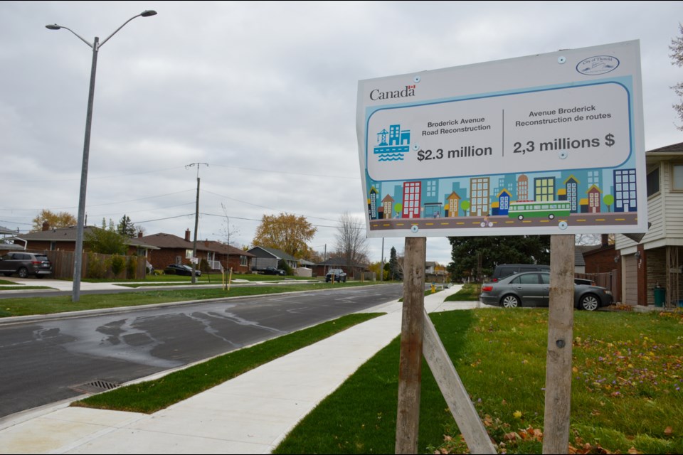 The city has completed the reconstruction of Broderick Avenue.