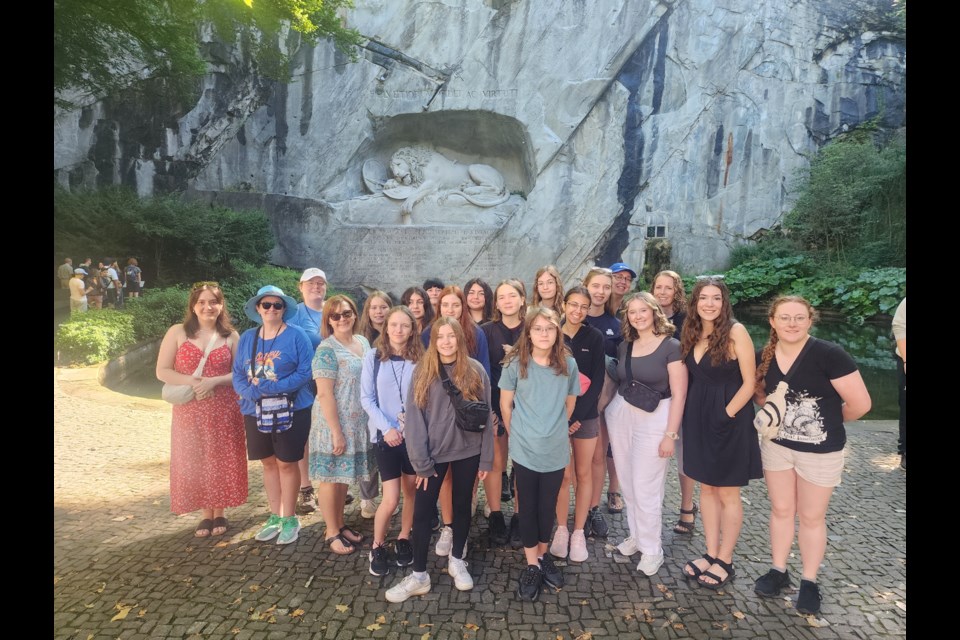 At the Lion Monument in Lucerne, Switzerland.