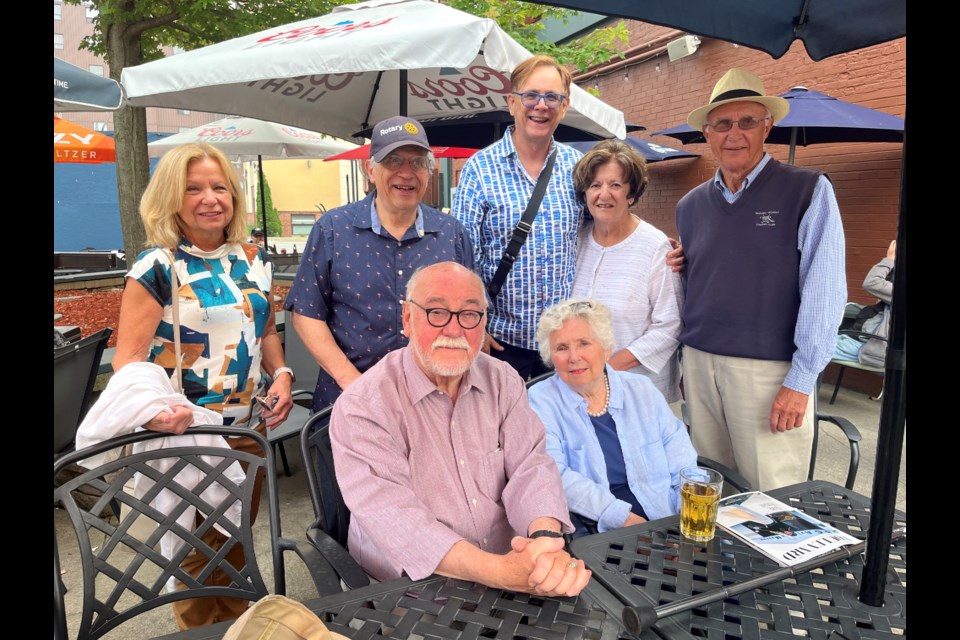 Greg Lidstone with members of the Rotary Club of Lewiston-NOTL.