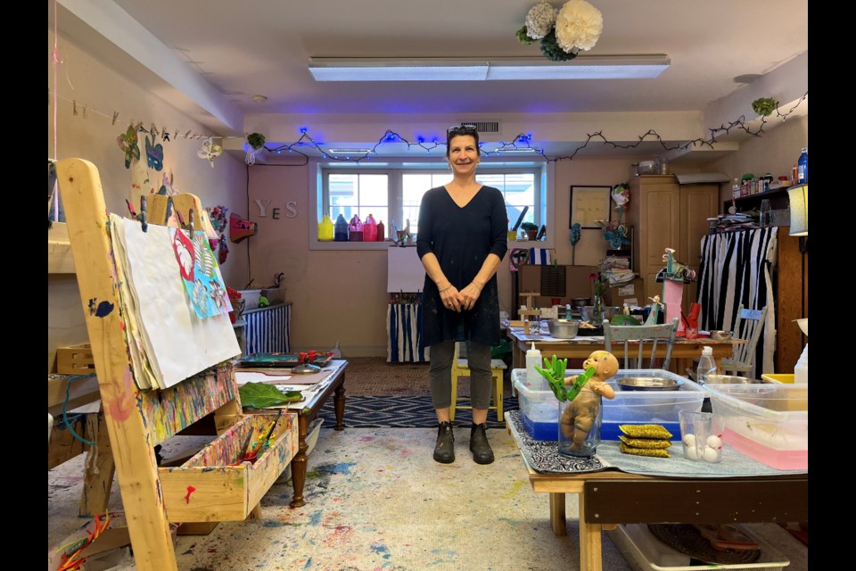 Maria Wowk helps children explore their creative potential in her Children's Art/Play Studio.