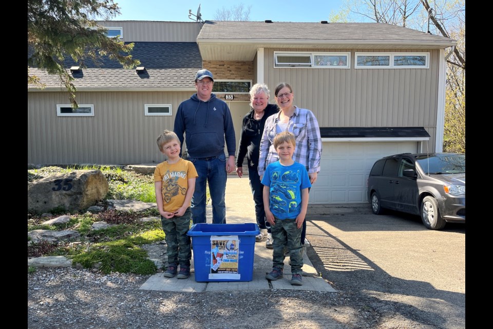 The McCullough Family. From left to right: Jacob, Clinton, Agnes, Joelle, and Liam.