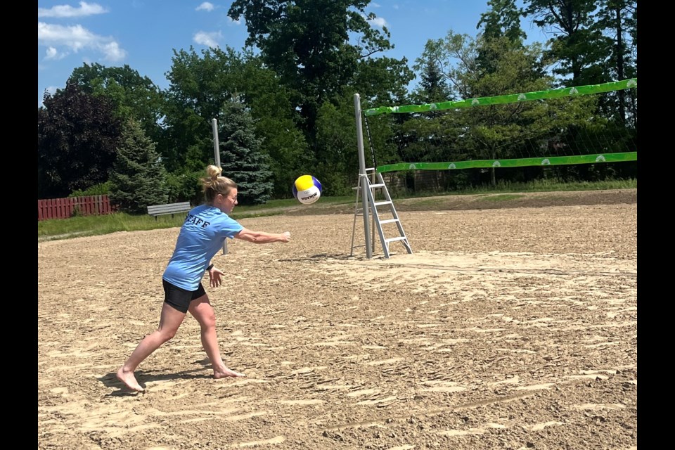 The Thorold Community Activities Group recently installed outdoor beach volleyball courts.