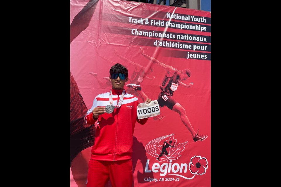 Thorold resident TJ Woods with his medal at the National Youth Championship in Calgary.