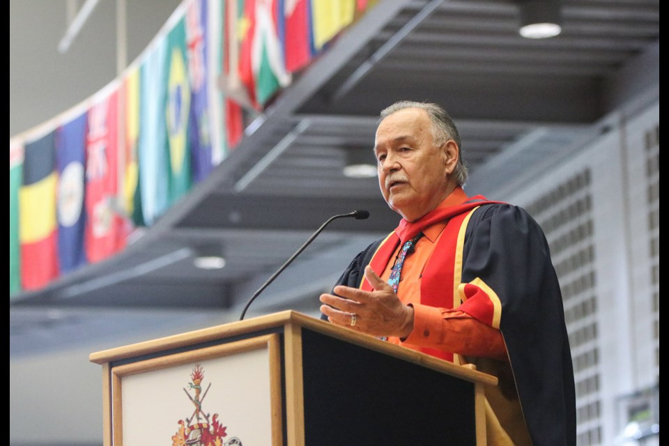  NHL legend Reggie Leach was awarded an honorary degree from Brock University and delivered the address to students during the first day of Brock’s Spring Convocation on Monday, June 10.  Brock Press Photo