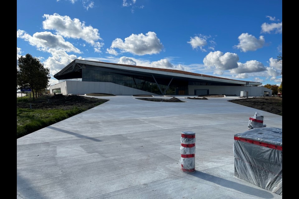 The main entrance to the new facility at the intersection of Isaac Brock Boulevard and Merrittville Highway.