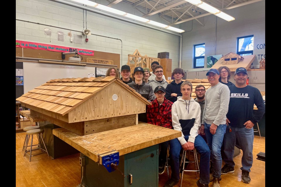 Students at Thorold Secondary School worked closely with Councillor Tim O'Hare to build the nesting boxes.