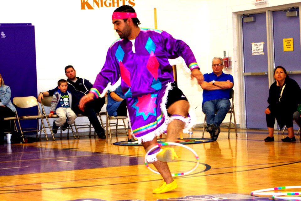 Prince of Wales students were infused with the spirit of Indigenous storytelling, dancing and drumming in the school gym Wednesday evening. Bob Liddycoat / Thorold News