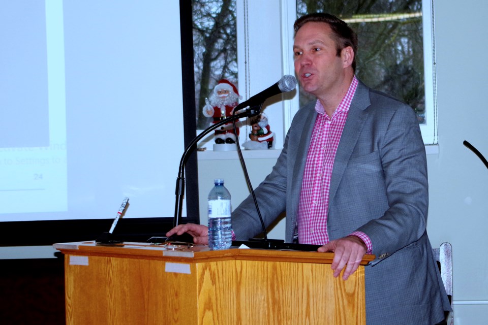 Sime Pavlovic, chief information officer at Niagara Health, provided an overview of changing health care at the Thorold Seniors' Centre. Bob Liddycoat / Thorold News