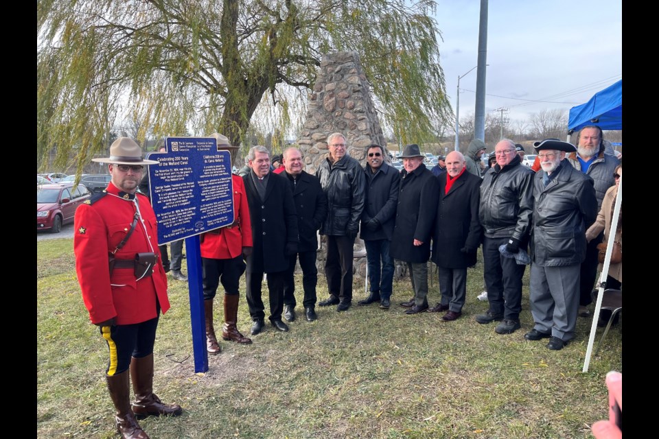 MP Vance Badawey, MPP Jeff Burch, SLSMC VP of Operations D'Arcy Wilson, CAO Manoj Dilwaria, Mayor Terry Ugulini, Regional Councillor Tim Whalen, Tom Russell and Bob McBride.