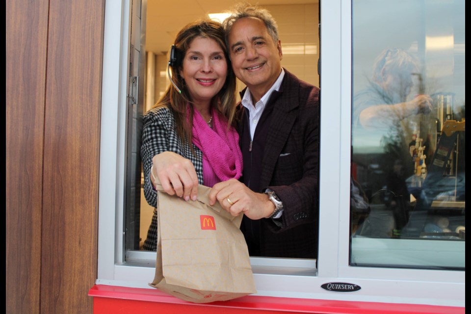 Edwin Infante, right, with his wife, Carolina, is the owner of the new McDonald's in downtown Thorold.