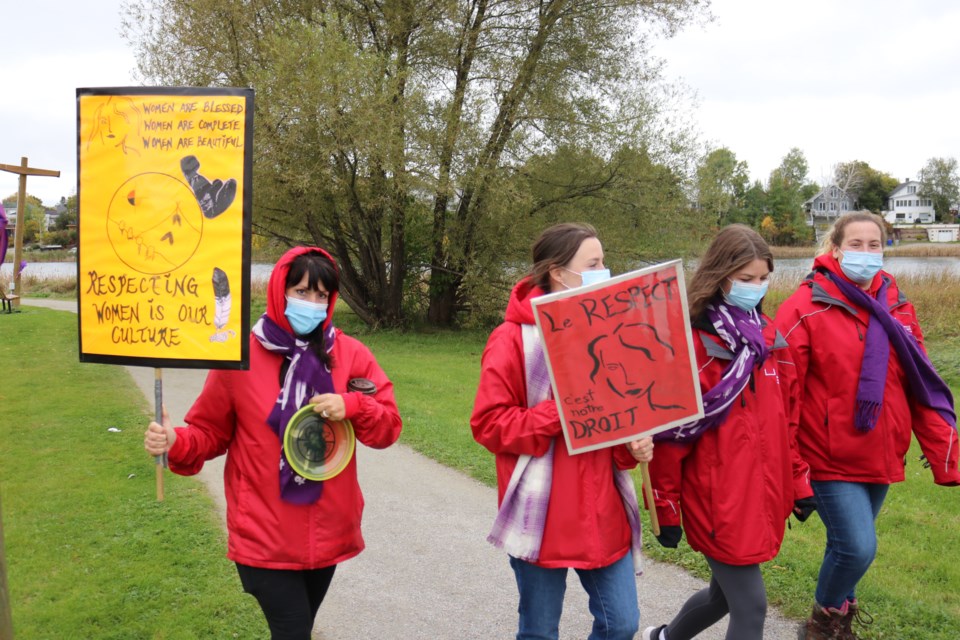 Living Space workers take part in the annual Take Back The Night event.