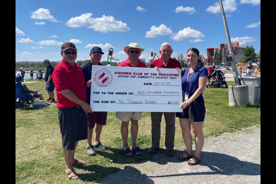 The North Eastern Ontario Children’s Foundation is pleased to announce a $10,000 donation from the Kinsmen Club of the Porcupine