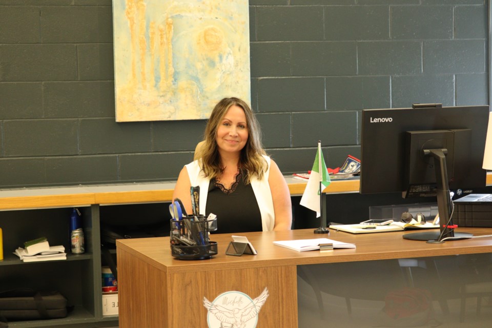 Michelle Stevens in her office at 120 Kent Ave. Certain preliminary work for a new facility has started already. 