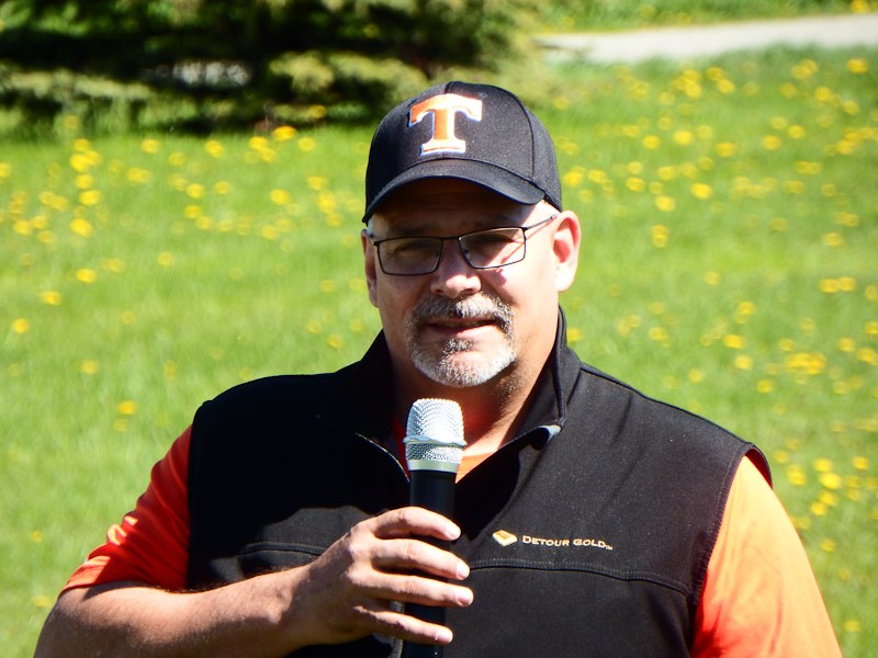 Event organizer Steve Meunier at MADD Timmins Strides for Change on Saturday. Jennifer Massie for TimminsToday