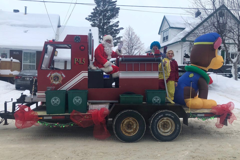 Santa and his elves toured the streets of Porcupine for the Whitney Fire Department's annual Food Bank Drive and Candy Run in support of the South Porcupine Food Bank. Maija Hoggett/TimminsToday