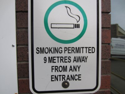 Smoking sign at Archie Dillon