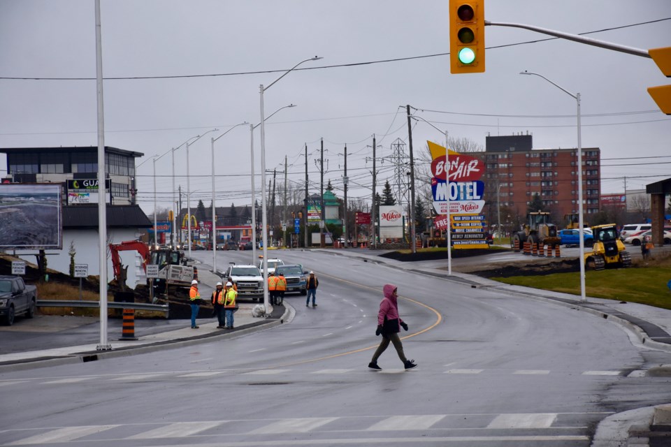 The view looking east of Algonquin Boulevard where the historic ONR overpass used to be.