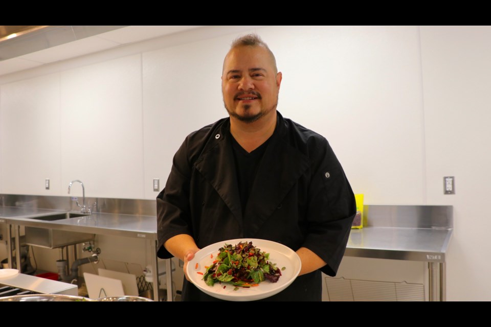 Chef Johl Whiteduck Ringuette shared knowledge about Indigenous foods with the culinary classes at Timmins High and Vocational School on Nov. 18.