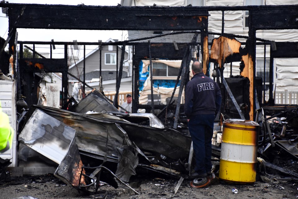 Tanks exploded after a garage fire started at  Floral Avenue house late Sept. 11, 2023. Four houses were damaged in the blaze.