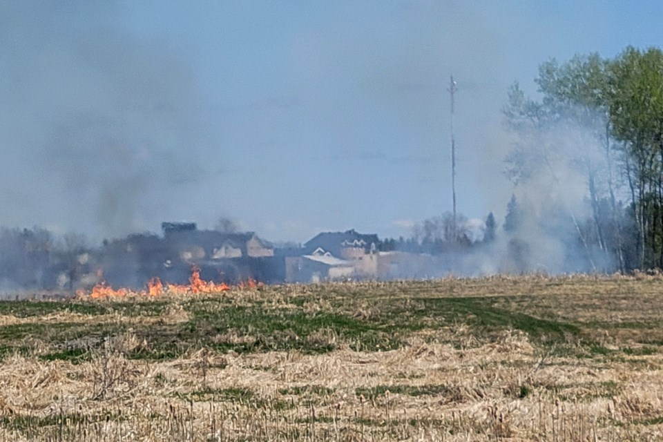 A fire in South Porcupine south of Highway 101 between Northern College and Huot Street.