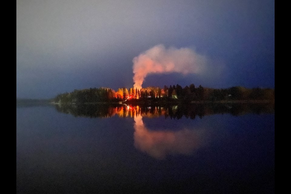 The view of a fire at Bob’s Lake on Sept. 30, 2023.