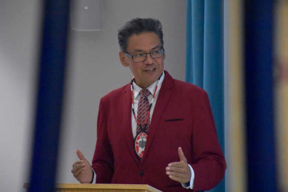 Nishnawbe Aski Nation (NAN) Deputy Grand Chief Bobby Narcisse at the unveiling of Community Building Campaign Panels at Timmins and District Hospital.