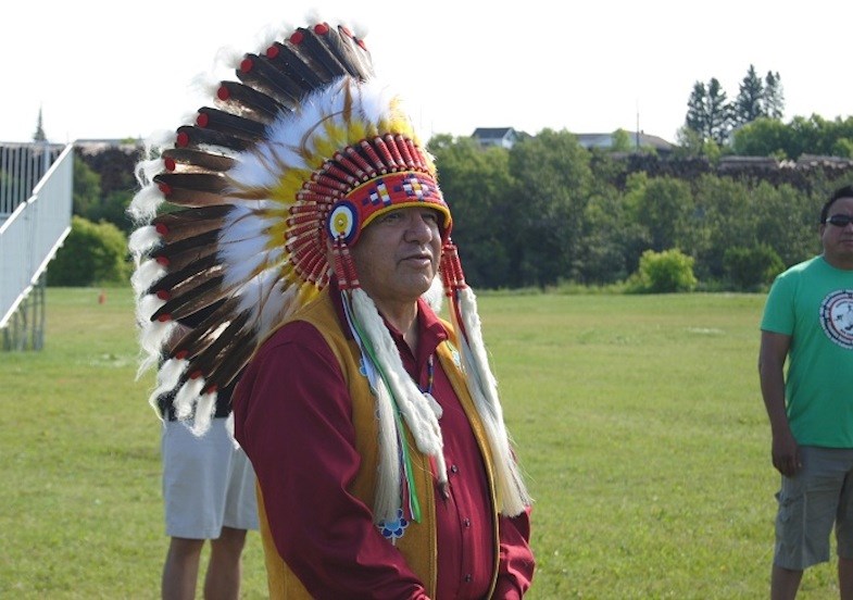 Grand Chief Harvey Yesno, Nishnawbe Aski Nation welcomes athletes to NAN Games 2015 in Timmins, Ontario. Frank Giorno/TimminsToday