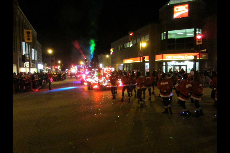 Members of a local dance school participate in the annual Santa Claus Parade. Andrew Autio for TimminsToday.                               