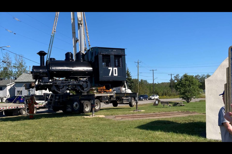 The Hollinger gold mine train was used to haul ore from the mine site.