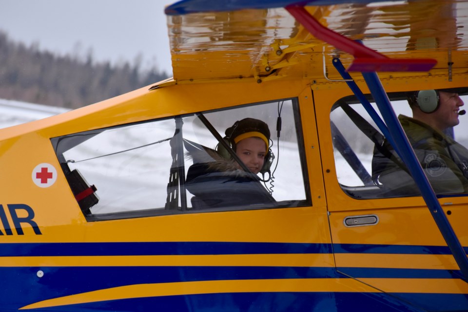 Dylan Brock logged his first flight a week after joining air cadets. The 12-year-old is with the Kirkland Lake group and was in Timmins this weekend for Operation Aurora. Maija Hoggett/TimminsToday