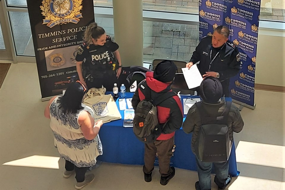 Timmins Police held a job fair Tuesday at College Boreal.
Photo supplied