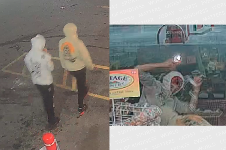 Timmins Police are looking for two people they say violently assaulted someone outside of the Circle K at Algonquin and Cameron.