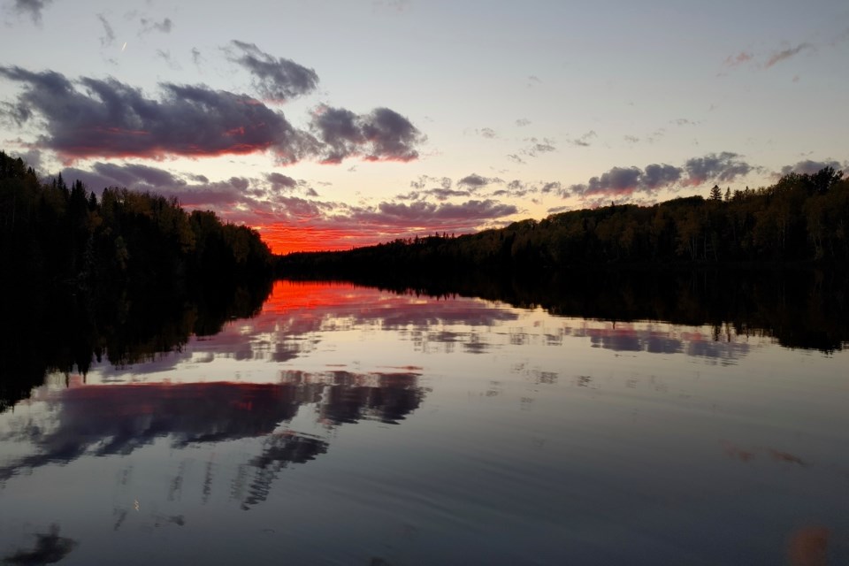 Marilyn Edwards and her husband Keith Edwards of Kapuskasing enjoyed this vibrant sunset on Oct. 5. They snapped this from their boat going south on the Kapuskasing River. She says it was a peaceful evening. 