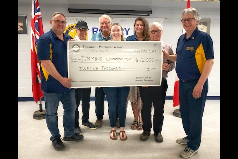 The Rotary Club of Timmins-Porcupine donated $12,000 to seven organizations to fight local hunger. Groups receiving donations were The Timmins Food Bank, The South Porcupine Food Bank, The Anti-Hunger Coalition, The Lord’s Kitchen, The First Baptist Church, Project Love and Spruce Hill Lodge.