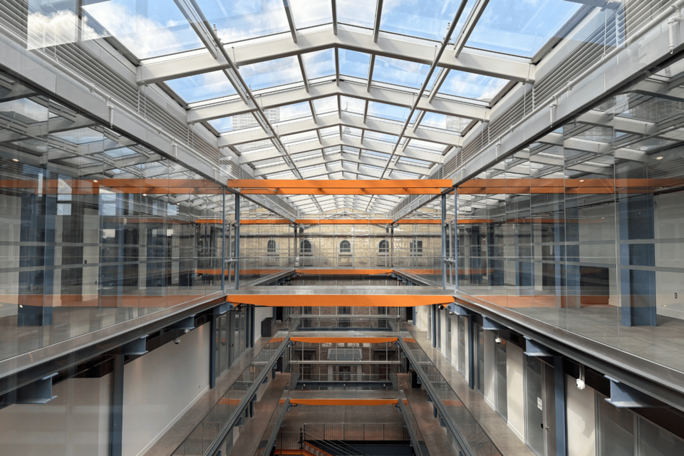 Interior of the St. Lawrence Market North building from the fifth floor, which houses courtrooms dealing with provincial offences. 