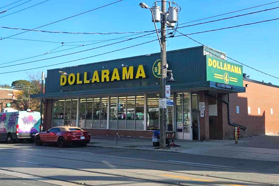 The Dollarama store at 1337 Queen Street West is one of two locations in Parkdale that have implemented crowd control measures during lunch.