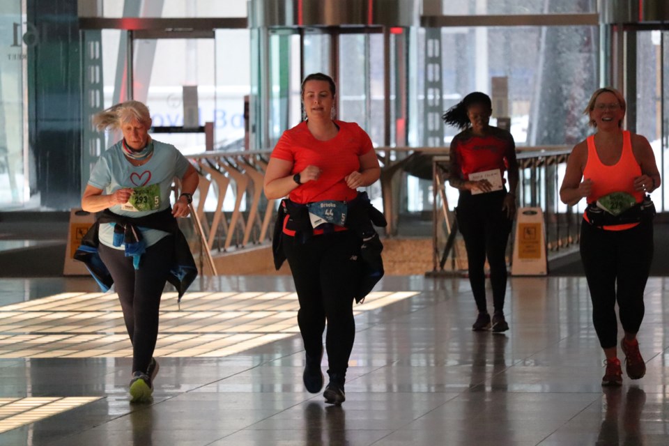 Runners and joggers of all ages took on a 5 km race inside the PATH network on Sunday.