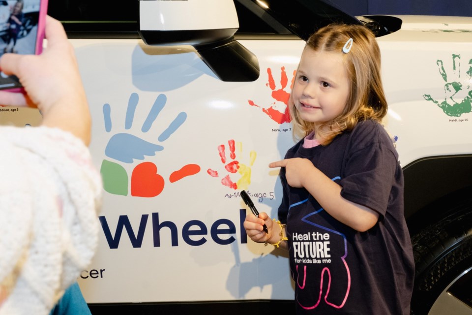 A SickKids ambassador during Hyundai Hope on Wheels handprint ceremony.