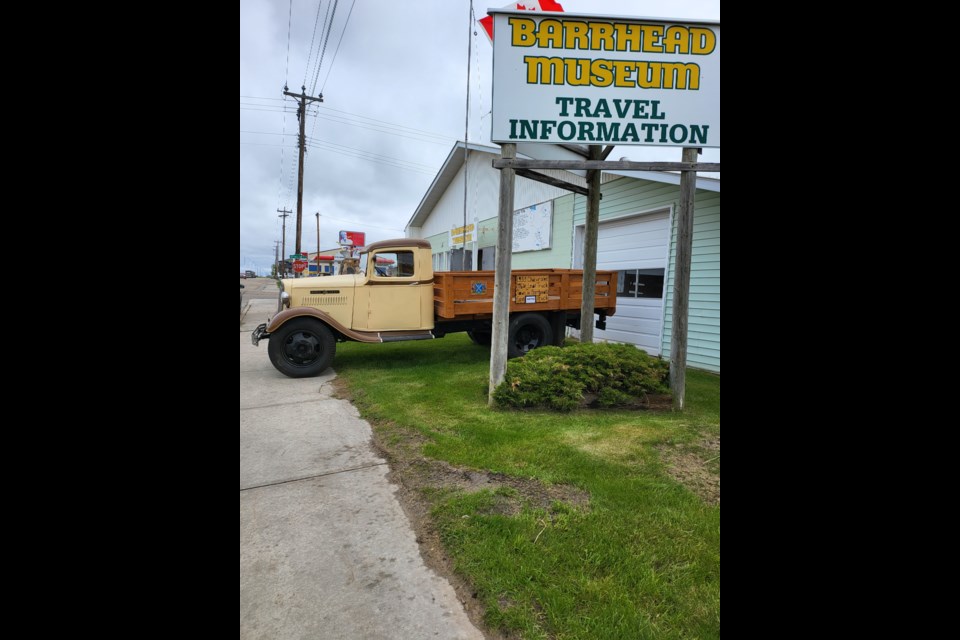 the Barrhead Museum 2024 Grand Opening greets Visitors with a 1933 Maple Leaf Truck