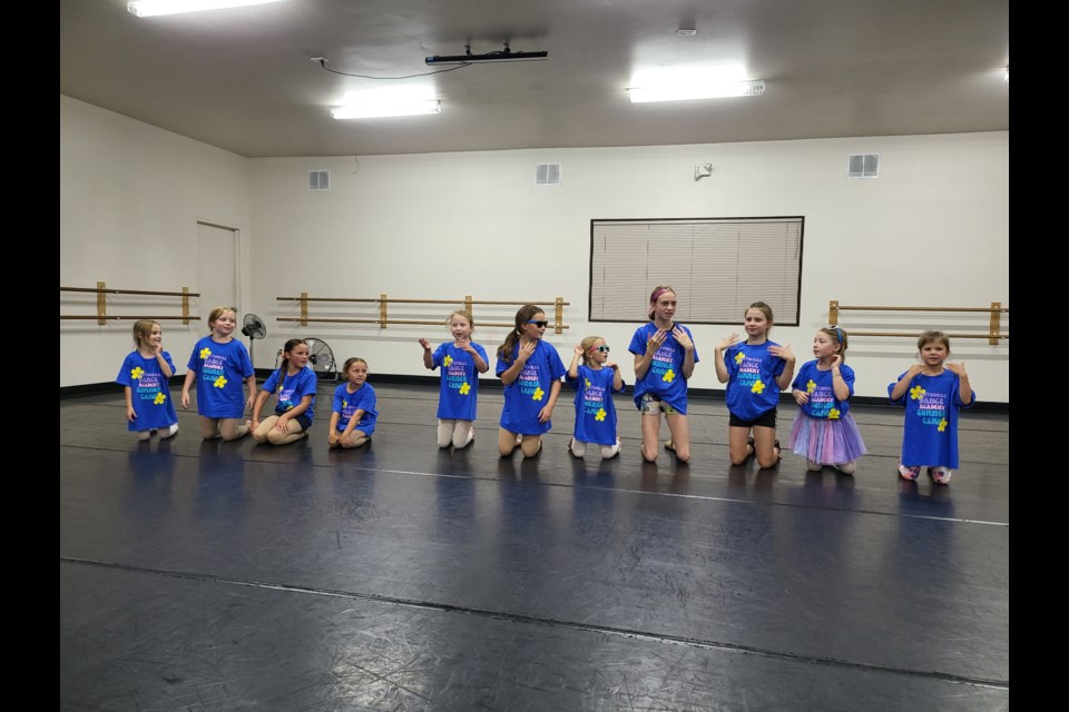 Footworks Dance Academy Recital August 15 L to R: Harper Carlson, Aubrey Carlson, Olive Huff, Opal Huff, Marritt Kooter, Maddison Breitkreitz, Hadlee Breitkreitz, Rhylynne Schuster, Amelia Wierenga, Kianna Wierenga, Amelia Anderson