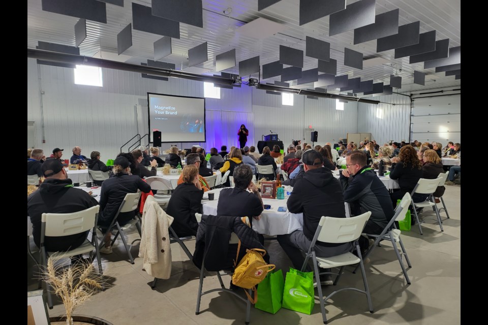 Keynote speaker Keka DasGupta, captures the attention of her audience at the Barrhead LIFT Conference on Oct. 19.  