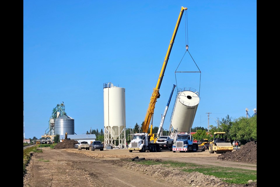 Two commodity storage bins were installed in Westlock on July 5. 