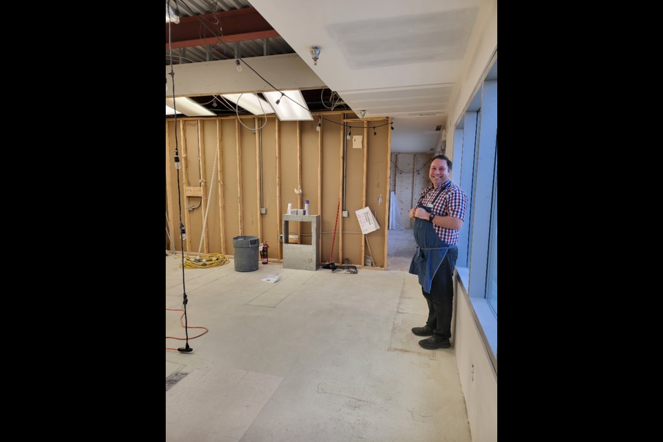 Cory Robideau, store manager of Barrhead Freson Bros. shows the renovations in progress.