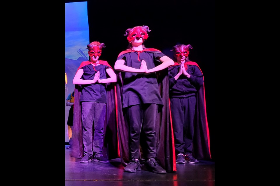 Alexander Schleier, Apollo Schradieck and Rijker Van Soeren played the demons in the Nightmare Before Christmas play at Barrhead Composite High School on Friday, Jan. 9.